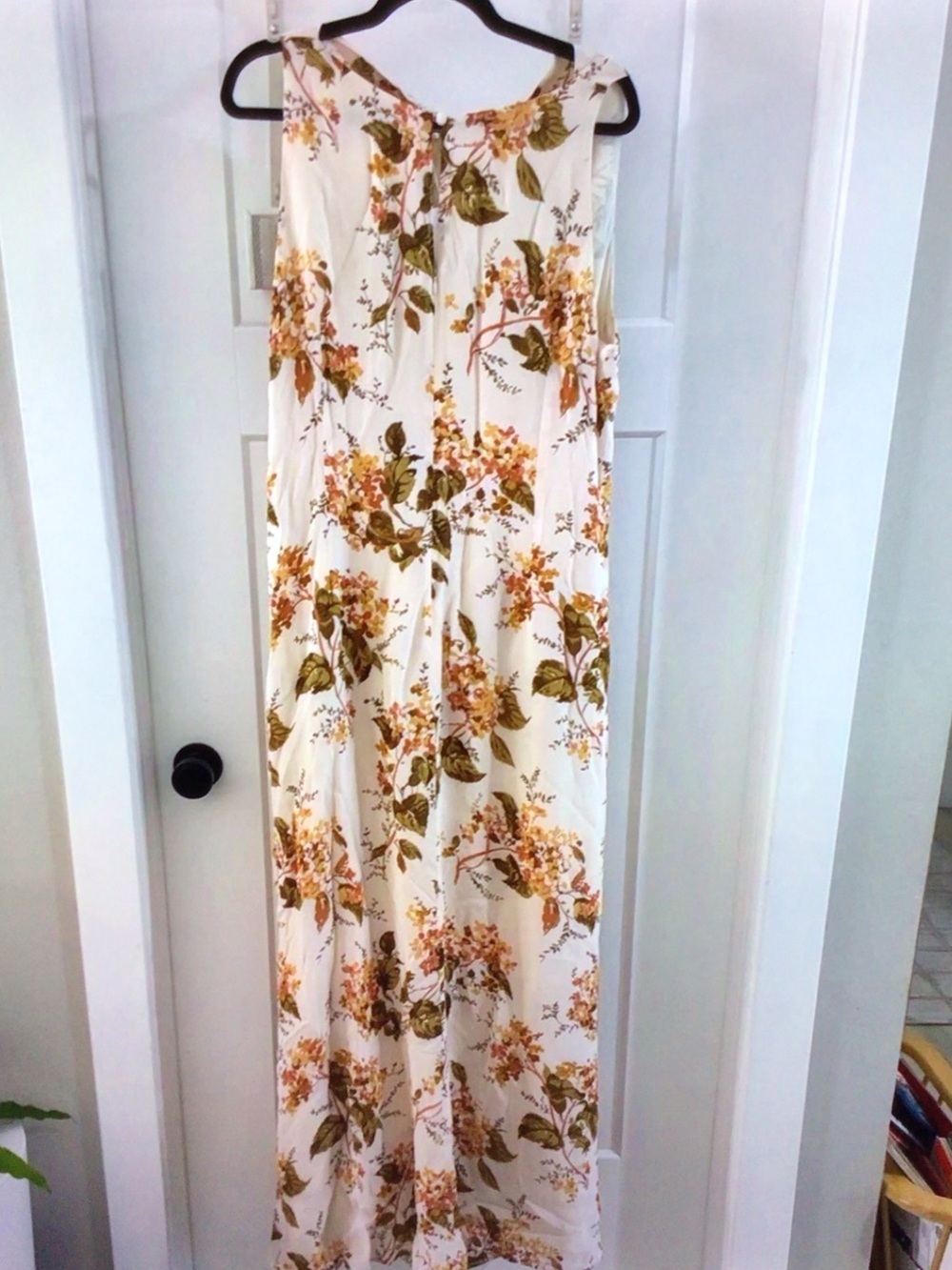 Reformation Cream Maxi Dress with Olive and Mustard Floral Print - Picture 4 of 9